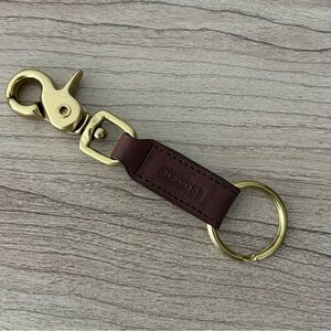 Coach vintage trigger snap #7212 Brown Leather Brass Keychain